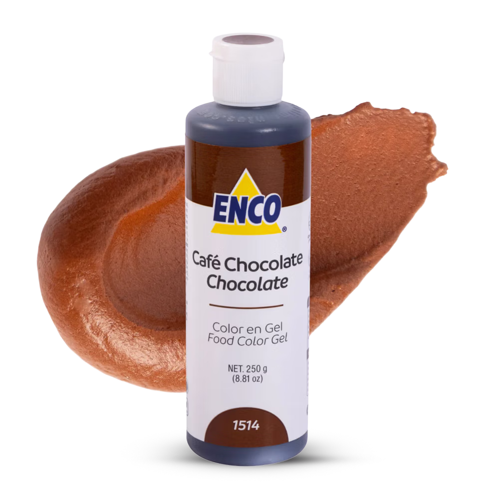 Color café chocolate en gel Enco para decoración de repostería