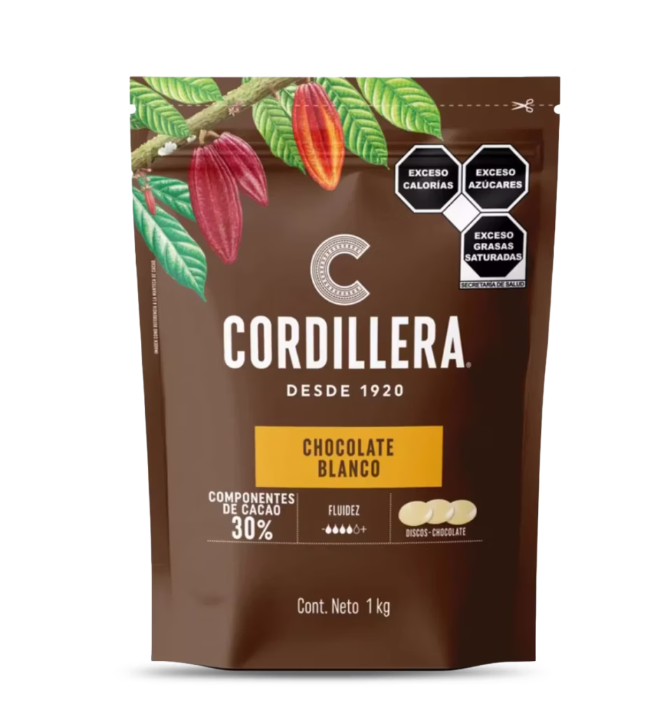 chocolate blanco Cordillera para repostería