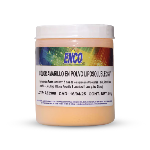 Colorante liposoluble para chocolate amarillo Enco para repostería