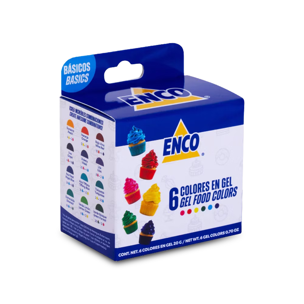 kit colorantes en gel 6 colores básicos repostería