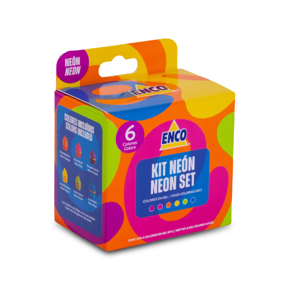 kit colorantes en gel, colores básicos repostería, colorantes Enco, set colorantes, decoración de pasteles