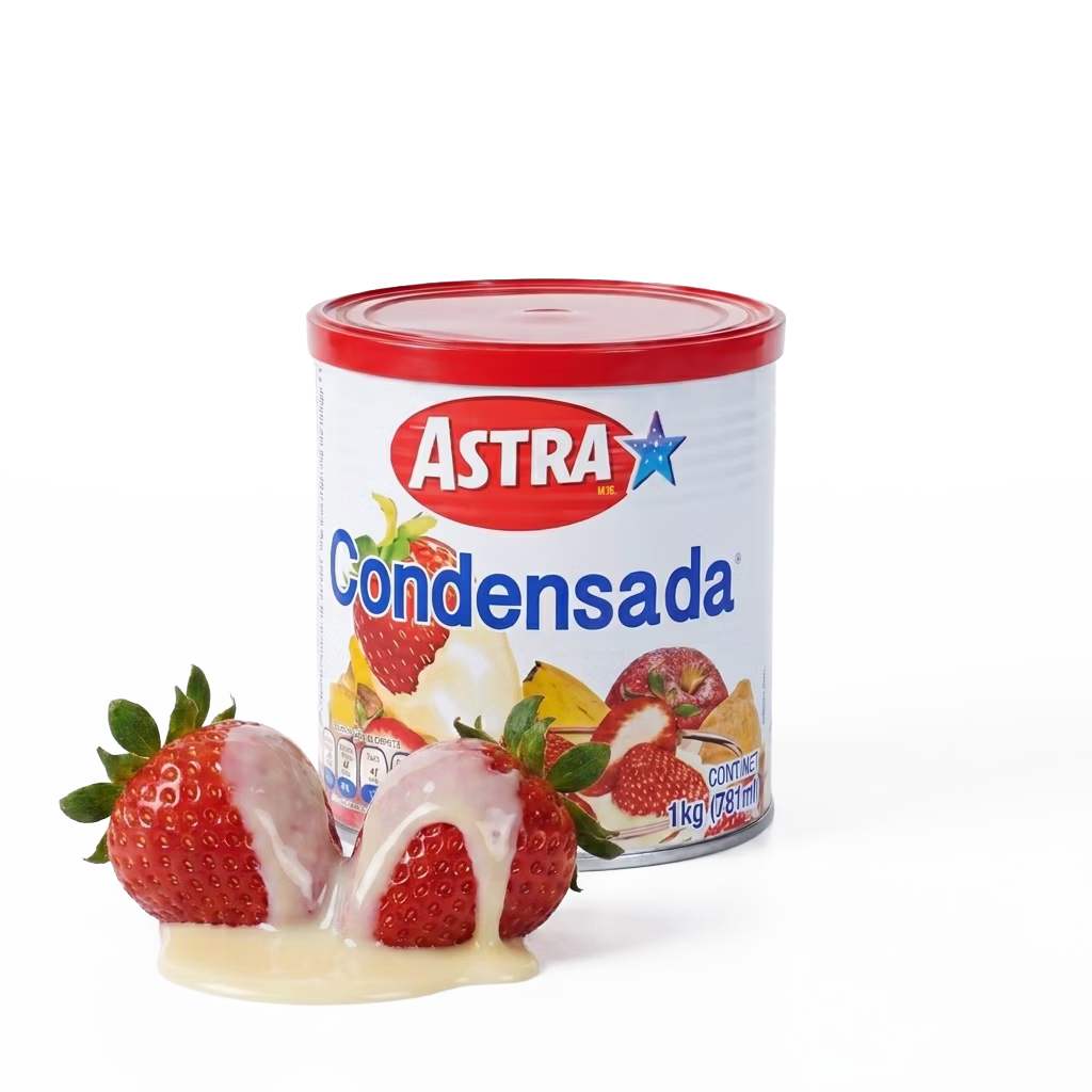 Leche Condensada Astra ideal para postres, bebidas, helados y repostería. Aporta cremosidad, dulzor y excelente rendimiento en múltiples preparaciones.