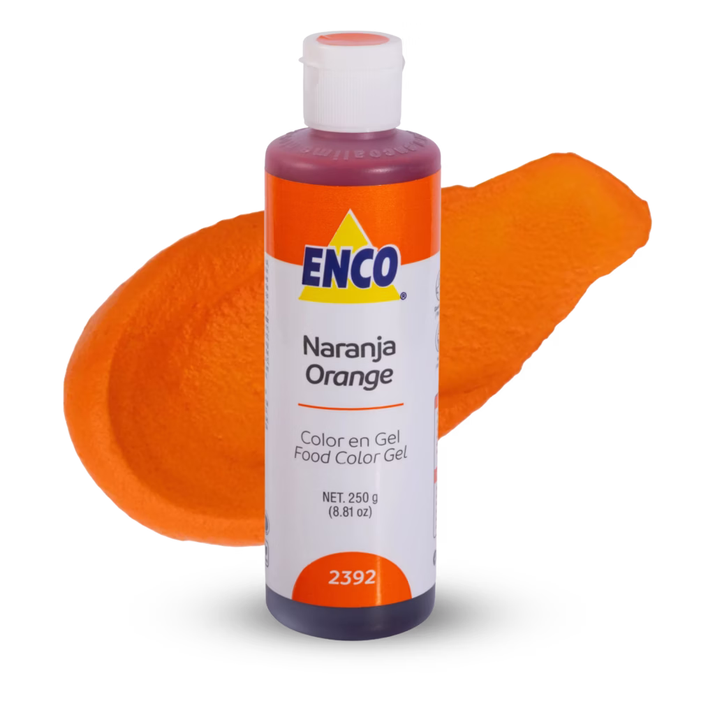 Color gel naranja Enco para decoración de repostería