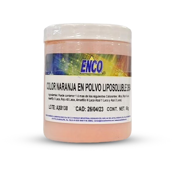 Colorante liposoluble para chocolate naranja Enco 2654 para repostería