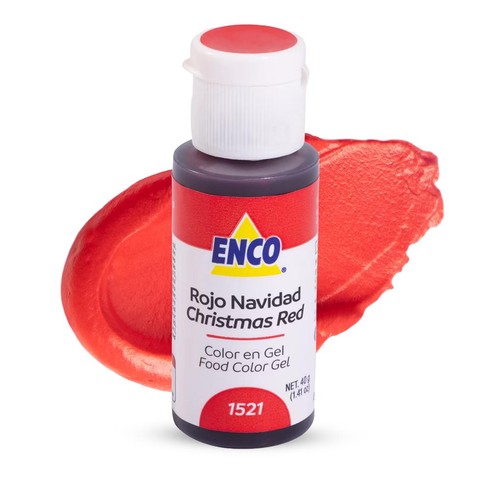 Color rojo navidad en gel Enco para decoración de repostería