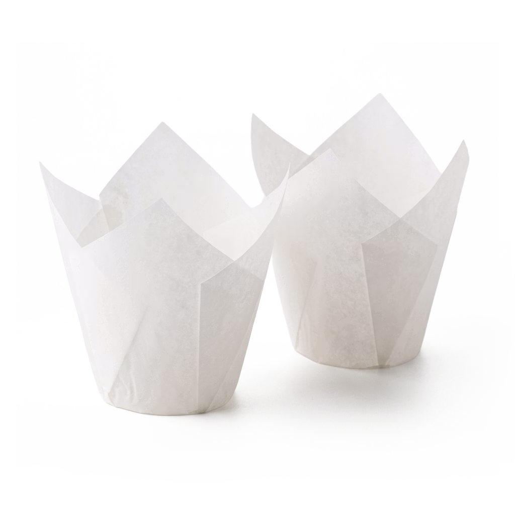 Capacillo tulipán blanco para muffins y repostería elegante