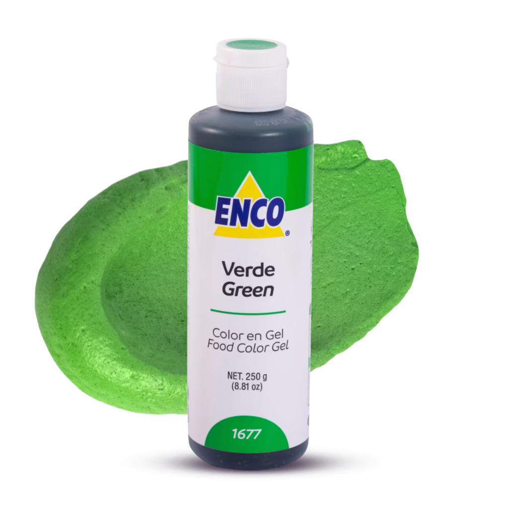 Color verde hoja en gel Enco para decoración de repostería