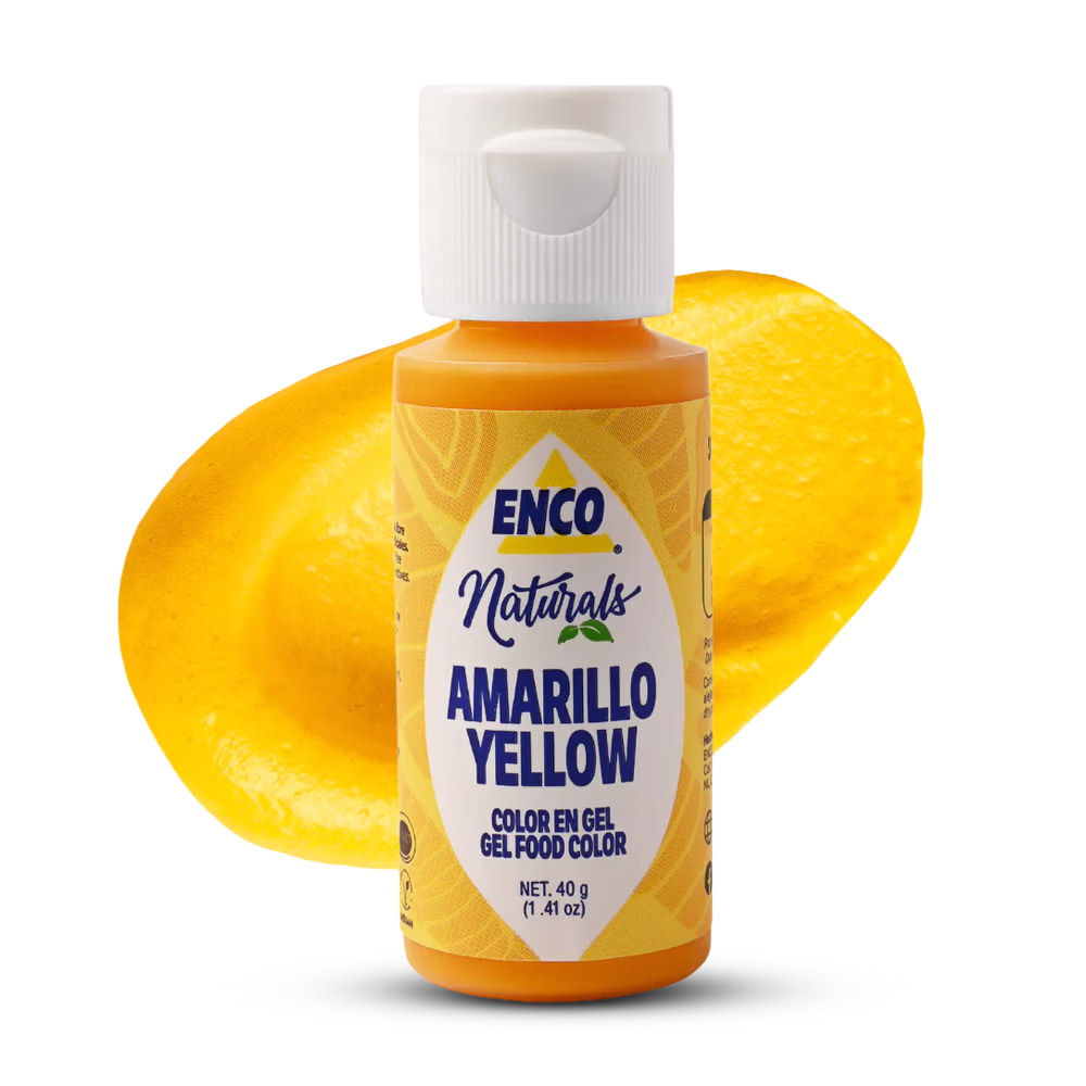 Color amarillo natural en gel Enco para decoración de repostería