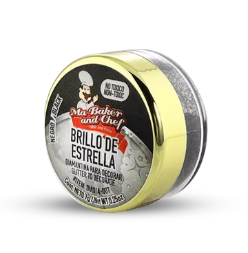 brillo de estrella negro para repostería