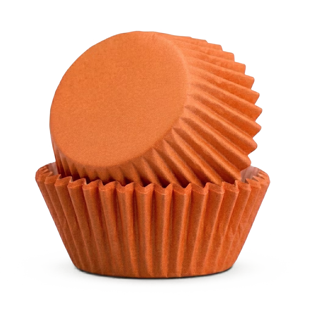 Capacillo #72 Naranja Corrufacil ideal para cupcakes, muffins y mantecadas. Resistente a la grasa, apto para horneo y con excelente presentación profesional.