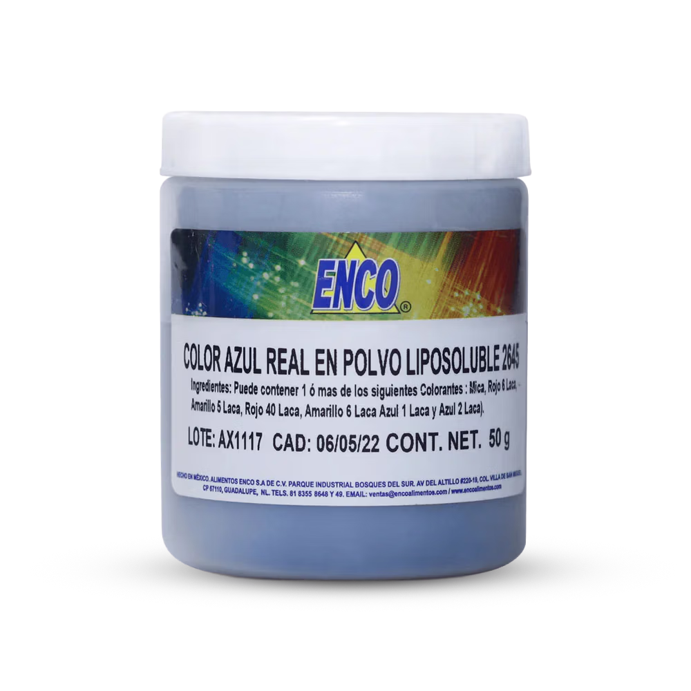 Colorante liposoluble para chocolate azul real Enco 2645 para repostería
