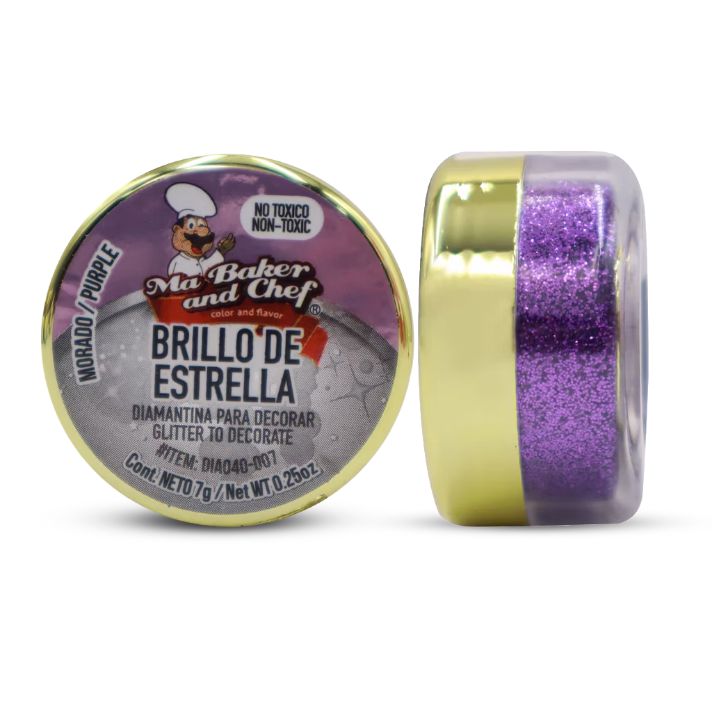 brillo de estrella morado para repostería