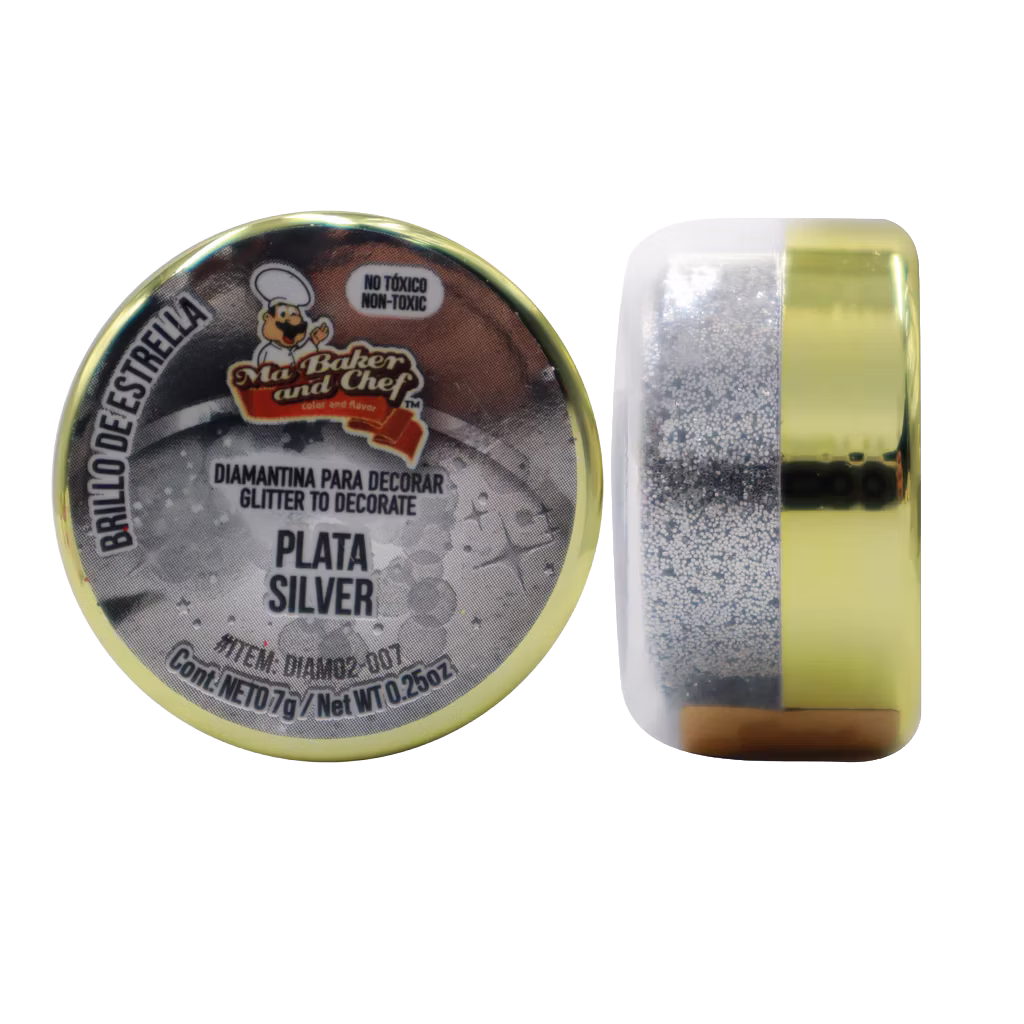 brillo de estrella plata para repostería