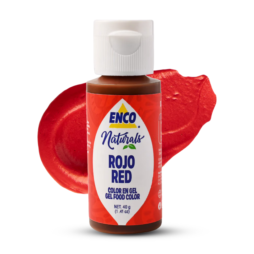 Color rojo natural en gel Enco para decoración de repostería