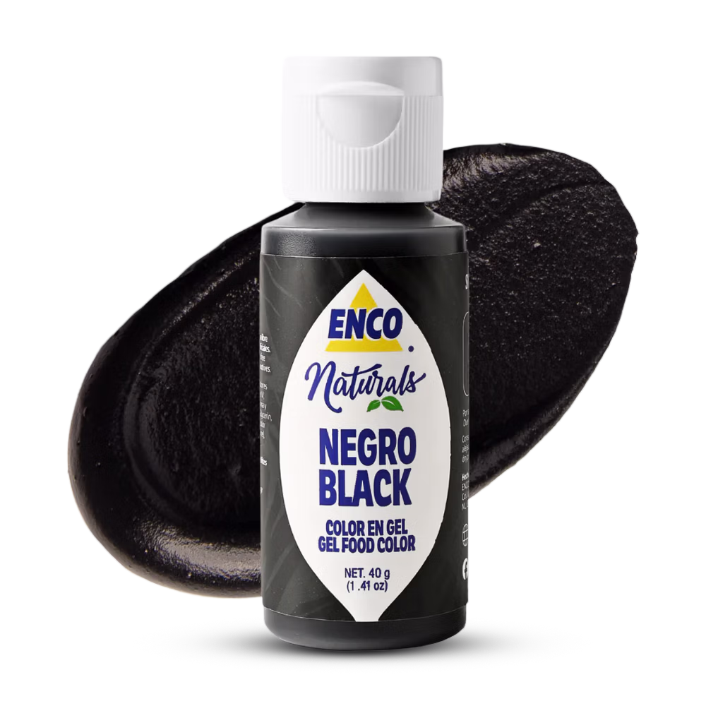 Color negro natural en gel Enco para decoración de repostería