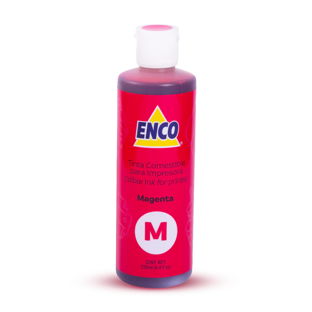 Tinta comestible color magenta Enco 3123 para impresión en repostería