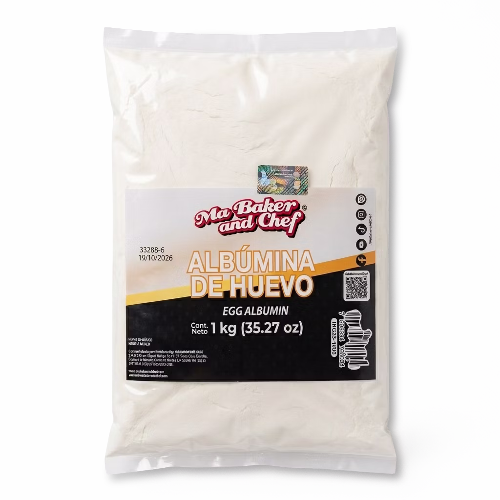 Albúmina de huevo en polvo Ma Baker ideal para merengues y repostería profesional.