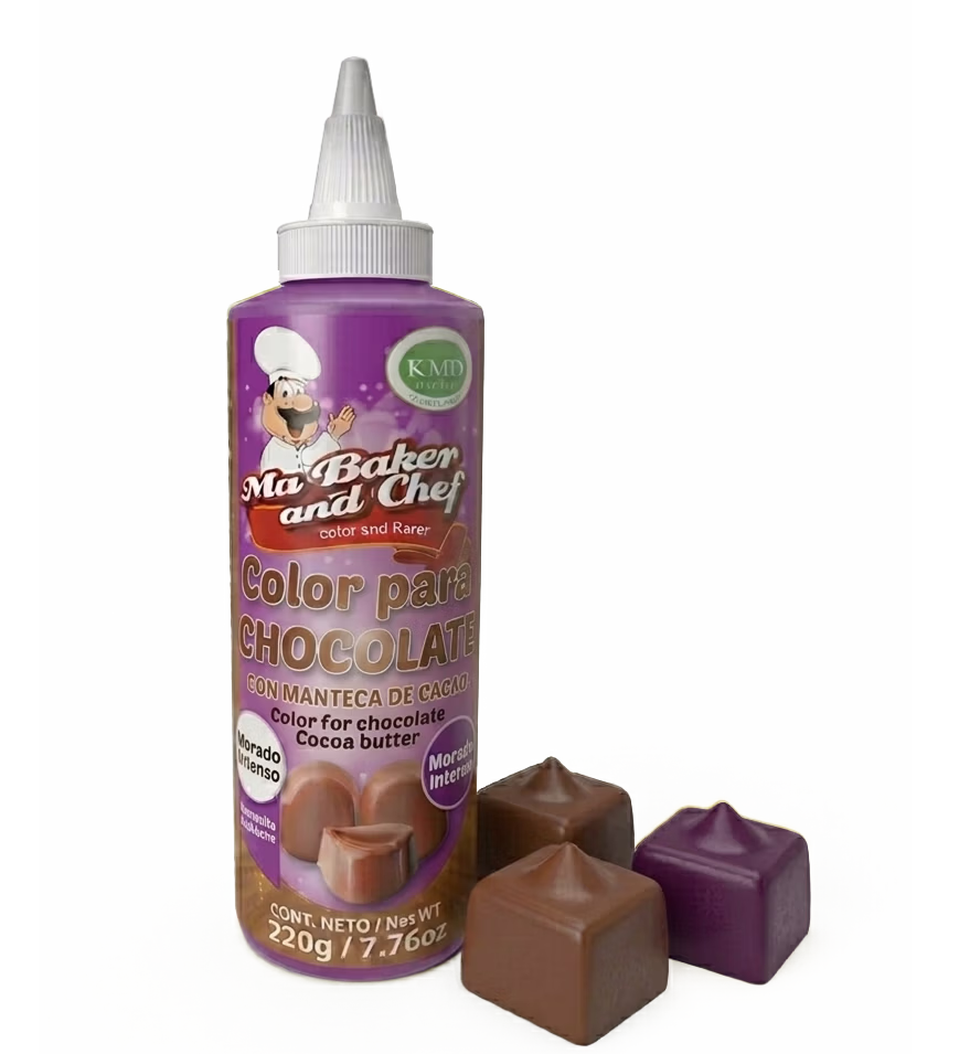 Color para chocolate morado en manteca de cacao Ma Baker para decoración de chocolate