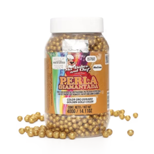 Perla Diamantada Mediana Color Oro