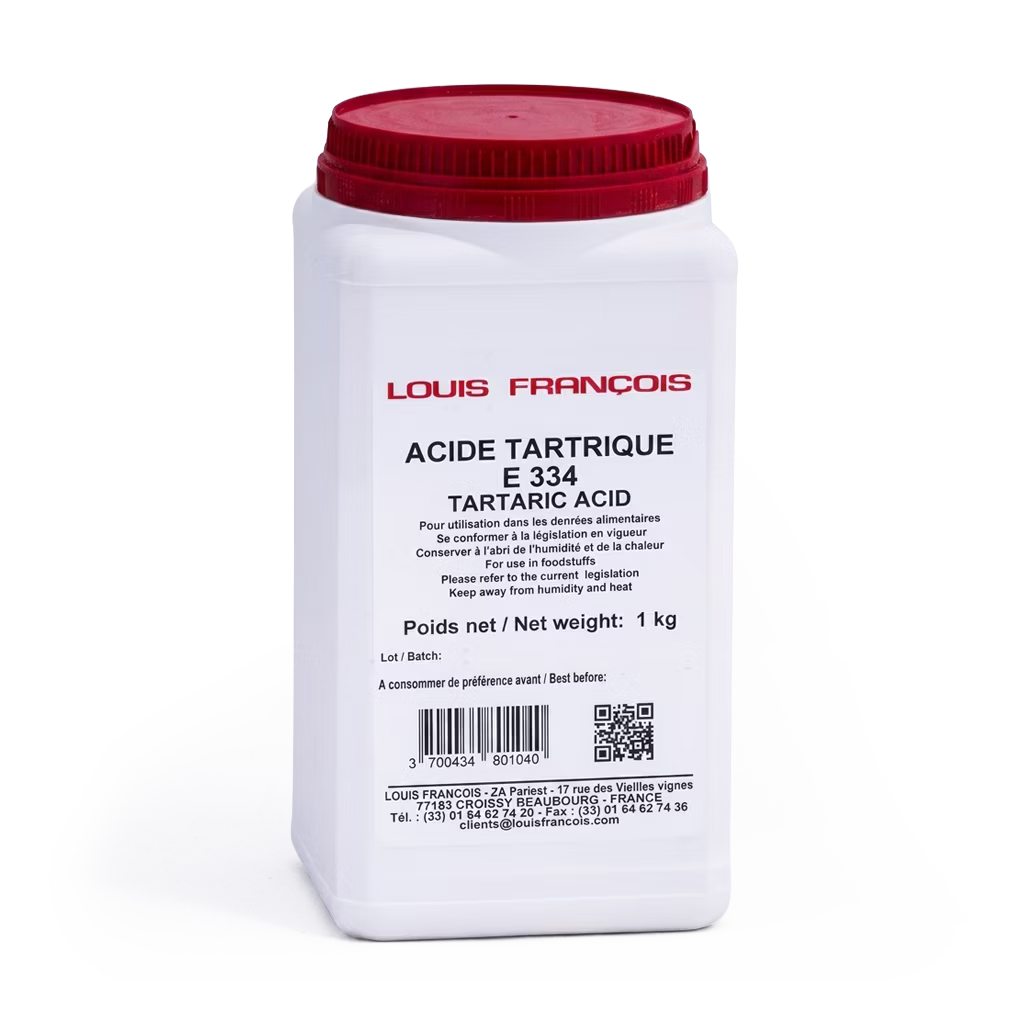 Ácido tartárico Louis François ideal para ajustar la acidez, potenciar sabores y optimizar preparaciones de repostería y confitería.