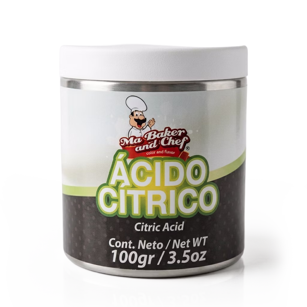 Ácido cítrico Ma Baker ideal para regular acidez y potenciar sabor en alimentos.