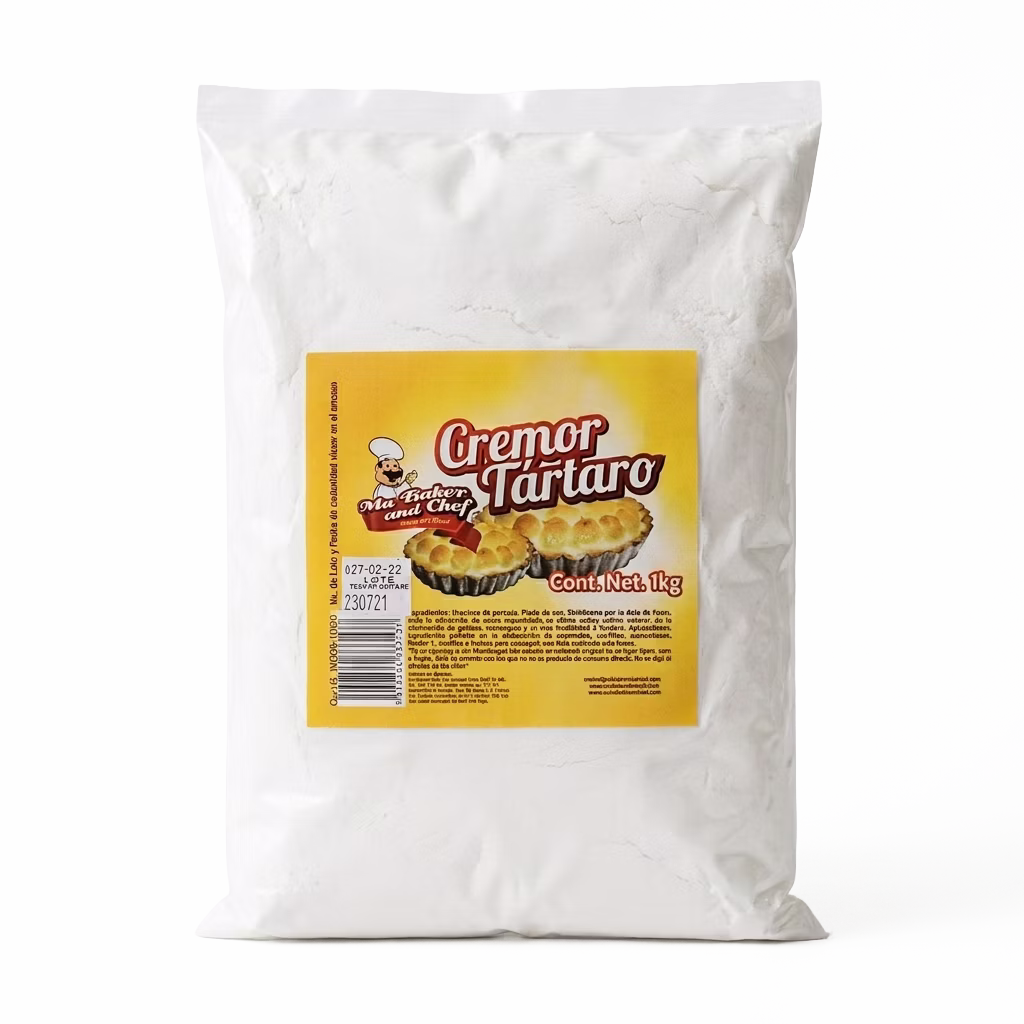 Cremor tártaro Ma Baker ideal para estabilizar merengues y mejorar textura en repostería.